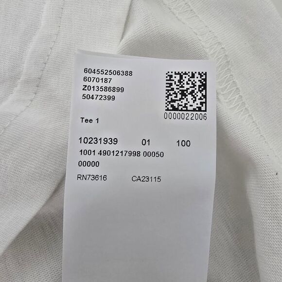 BOSS Hugo Boss Tee 1 T-shirt White Artwork Logo Graphic Size L Crewneck - Picture 15 of 15